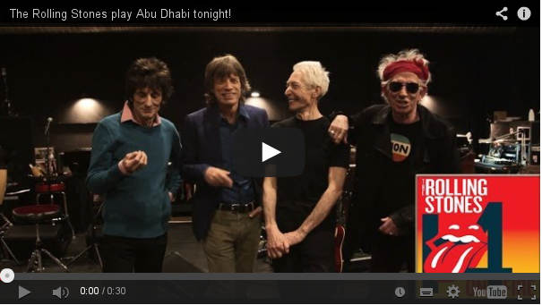 The Rolling Stones Play Abu Dhabi Tonight, Friday 21 Feb 2014